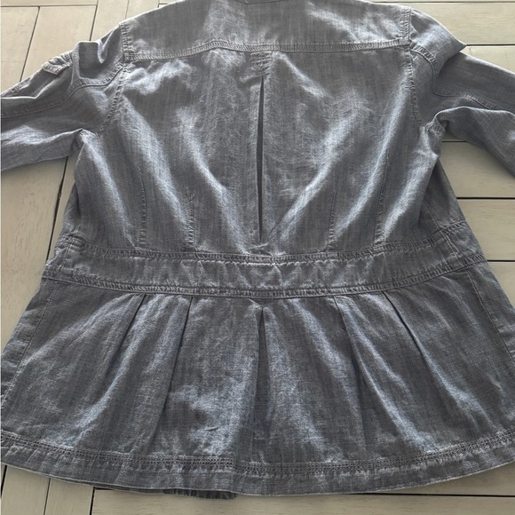 CHICO’S | Chambray Military Jacket Sz 1(8) - Picture 2 of 7